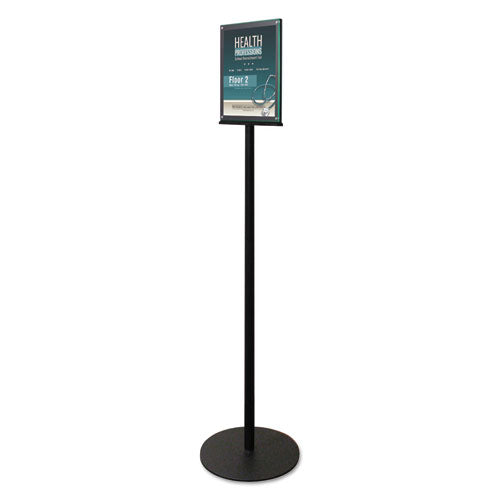 ESDEF692056 - DOUBLE-SIDED MAGNETIC SIGN DISPLAY, 8 1-2 X 11 INSERT, 56" TALL, CLEAR-BLACK