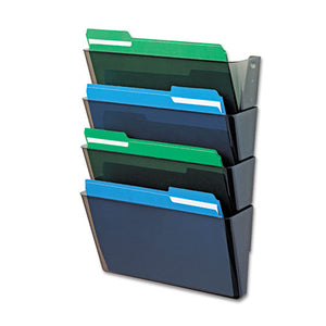 ESDEF73402 - DOCUPOCKET STACKABLE FOUR-POCKET WALL FILE, LETTER, 13 X 4 X 7, SMOKE