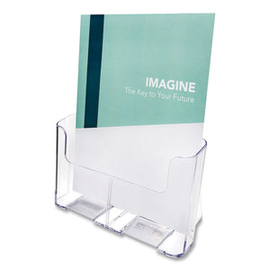 Docuholder For Countertop-wall-mount, Leaflet Size, 9.25 X 3.75 X 7.75, Clear