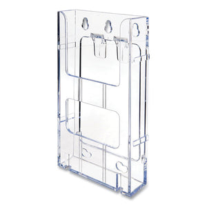 Lit Loc Interlocking Display System Leaflet Holder, 4.38 X 1.25 X 8, Clear