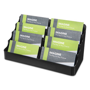 ESDEF90804 - 8-TIER RECYCLED BUSINESS CARD HOLDER, 400 CARD CAP, 7 7-8 X 3 7-8 X 3 3-8, BLACK
