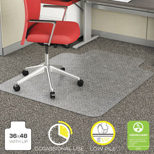 ESDEFCM11112COM - ECONOMAT OCCASIONAL USE CHAIR MAT, LOW PILE CARPET, ROLL, 36 X 48, LIPPED, CLEAR