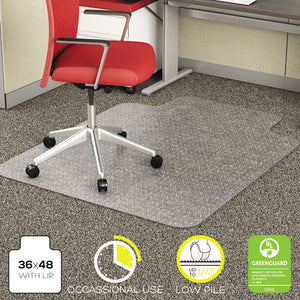 ESDEFCM11112 - ECONOMAT OCCASIONAL USE CHAIR MAT, LOW PILE CARPET, FLAT, 36 X 48, LIPPED, CLEAR