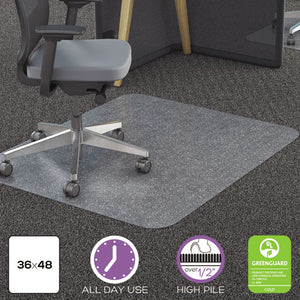ESDEFCM11142PC - POLYCARBONATE ALL DAY USE CHAIR MAT - ALL CARPET TYPES, 36 X 48, RECTANGULAR, CR
