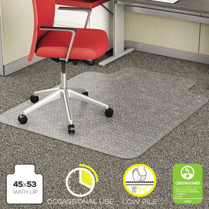 ESDEFCM11232 - ECONOMAT OCCASIONAL USE CHAIR MAT FOR LOW PILE CARPET, 45 X 53, WIDE LIPPED, CR