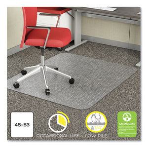 ESDEFCM11242COM - ECONOMAT OCCASIONAL USE CHAIR MAT FOR LOW PILE CARPET, 45 X 53, RECTANGULAR, CR