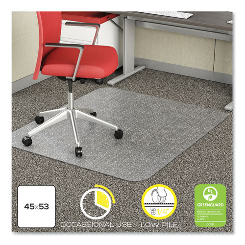 ESDEFCM11242COM - ECONOMAT OCCASIONAL USE CHAIR MAT FOR LOW PILE CARPET, 45 X 53, RECTANGULAR, CR