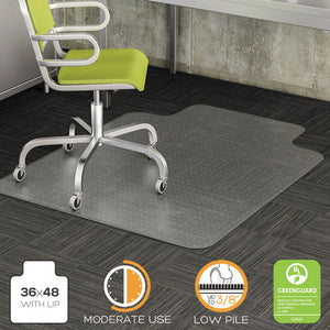 ESDEFCM13113COM - DURAMAT MODERATE USE CHAIR MAT, LOW PILE CARPET, ROLL, 36 X 48, LIPPED, CLEAR