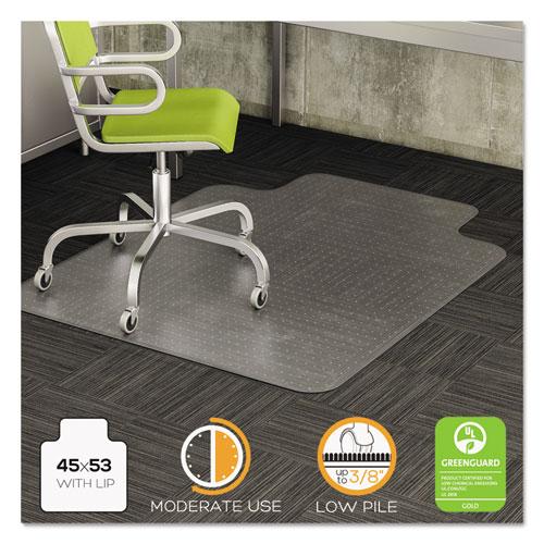 ESDEFCM13233COM - Duramat Moderate Use Chair Mat For Low Pile Carpet, 45 X 53 W-lip, Clear