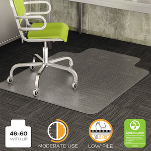 ESDEFCM13433F - DURAMAT MODERATE USE CHAIR MAT FOR LOW PILE CARPET, 46 X 60, WIDE LIPPED, CLEAR
