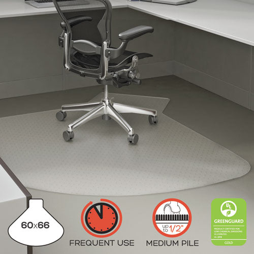 ESDEFCM14002K - SUPERMAT FREQUENT USE CHAIR MAT, MEDIUM PILE CARPET, 60 X 66, L-SHAPE, CLEAR