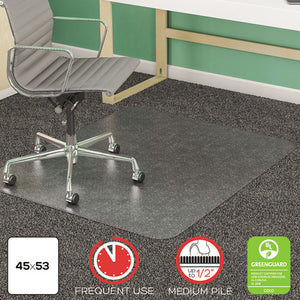 ESDEFCM14243 - SUPERMAT FREQUENT USE CHAIR MAT, MED PILE CARPET, 45 X 53, BEVELED RECTANGLE, CR