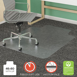 ESDEFCM14432F - SUPERMAT FREQUENT USE CHAIR MAT FOR MEDIUM PILE CARPET, 46 X 60, WIDE LIPPED, CR