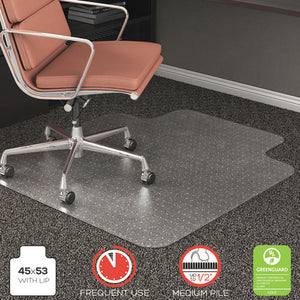 ESDEFCM15233 - ROLLAMAT FREQUENT USE CHAIR MAT, MED PILE CARPET, FLAT, 45 X 53, WIDE LIPPED, CR