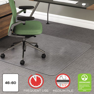 ESDEFCM15443F - ROLLAMAT FREQUENT USE CHAIR MAT, MED PILE CARPET, FLAT, 46 X 60, RECTANGLE, CR