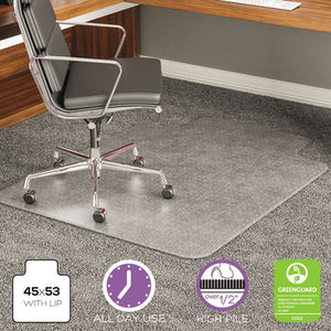 ESDEFCM17233 - EXECUMAT ALL DAY USE CHAIR MAT FOR HIGH PILE CARPET, 45 X 53, WIDE LIPPED, CLEAR