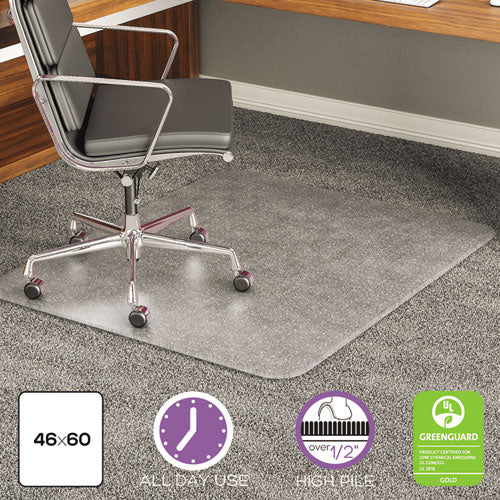 ESDEFCM17443F - EXECUMAT ALL DAY USE CHAIR MAT FOR HIGH PILE CARPET, 46 X 60, RECTANGULAR, CLEAR