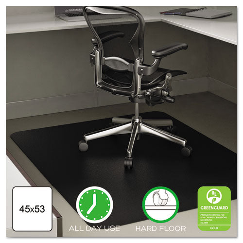 ESDEFCM21242BLK - ECONOMAT ALL DAY USE CHAIR MAT FOR HARD FLOORS, 45 X 53, RECTANGULAR, BLACK