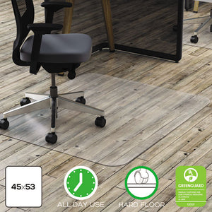 ESDEFCM21242PC - POLYCARBONATE ALL DAY USE CHAIR MAT - HARD FLOORS, 45 X 53, RECTANGLE, CR