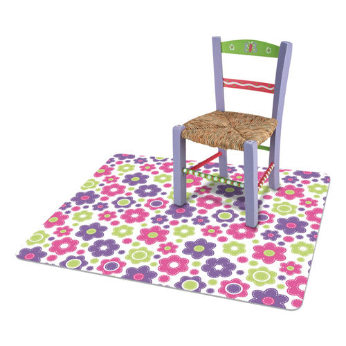 Fashionmat Chair Mat, Rectangular, 35 X 40, Daisies