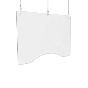 Hanging Barrier, 35.75" X 24", Acrylic, Clear, 2-carton