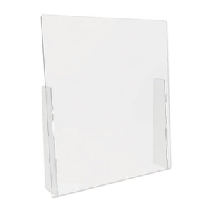 Counter Top Barrier With Full Shield, 31.75" X 6" X 36", Acrylic, Clear, 2-carton