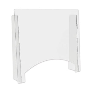 Counter Top Barrier With Full Shield, 27" X 6" X 23.75", Polycarbonate, Clear, 2-carton