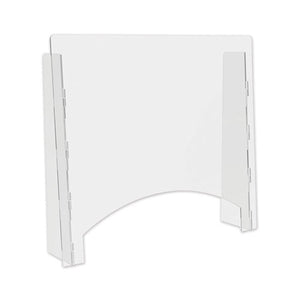 Counter Top Barrier With Pass Thru, 27" X 6" X 23.75", Polycarbonate, Clear, 2-carton