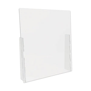 Counter Top Barrier With Full Shield, 31.75" X 6" X 36", Polycarbonate, Clear, 2-carton