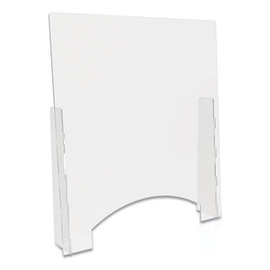Counter Top Barrier With Pass Thru, 31.75" X 6" X 36", Polycarbonate, Clear, 2-carton