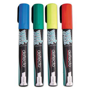ESDEFSMA510V4 - Wet Erase Markers, Chisel, Assorted, 4-pack
