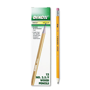 ESDIX12875 - Oriole Woodcase Pencil, F #2.5, Yellow, Dozen