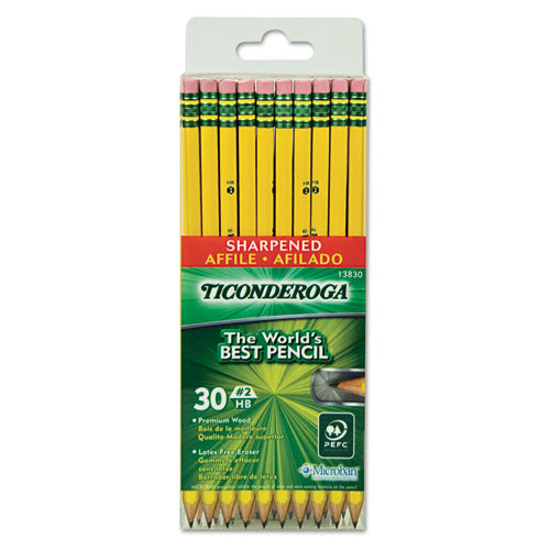 ESDIX13830 - Pre-Sharpened Pencil, Hb, #2, Yellow Barrel, 30-pack