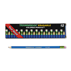 ESDIX14209 - Ticonderoga Erasable Colored Pencils, 2.6 Mm, Blue Lead-barrel, Dozen
