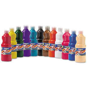 ESDIX21696 - Ready-To-Use Tempera Paint, 12 Assorted Colors, 16 Oz, 12-pack