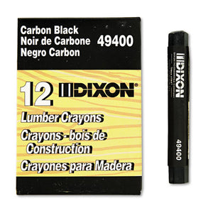 ESDIX49400 - Lumber Crayons, 4 1-2 X 1-2, Carbon Black, Dozen