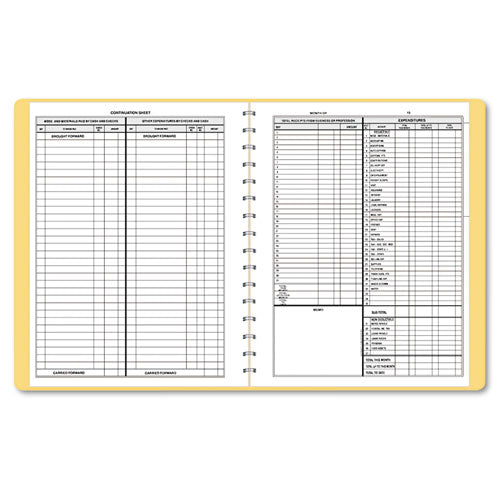 ESDOM612 - SIMPLIFIED MONTHLY BOOKKEEPING RECORD, TAN VINYL COVER, 128 PAGES, 8 1-2 X 11