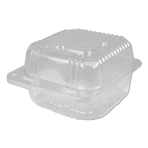 Plastic Clear Hinged Containers, 6 X 6, 21 Oz, Clear, 500-carton