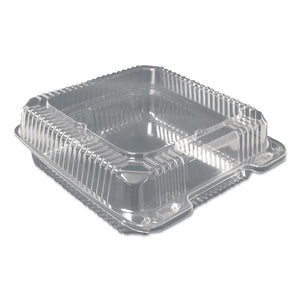 Plastic Clear Hinged Containers, 6 X 6, 28 Oz, Clear, 500-carton