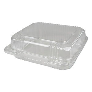 Plastic Clear Hinged Containers, 8 X 8, 50 Oz, Clear, 250-carton