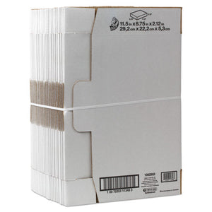 ESDUC1147604 - Self-Locking Shipping Boxes, 11 1-2l X 8 3-4w X 2 1-8h, White, 25-pack