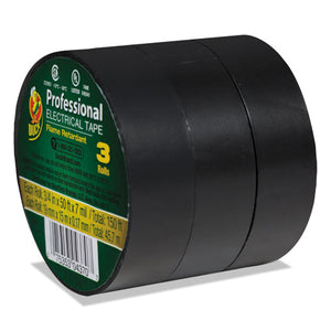 ESDUC299004 - Pro Electrical Tape, 3-4" X 50 Ft, 1" Core, Black, 3-pack