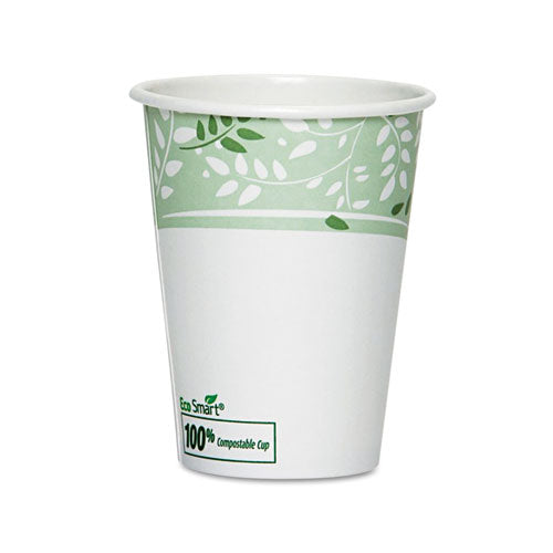 ESDXE2338PLAPK - Ecosmart Hot Cups, Paper W-pla Lining, Viridian, 8oz, 50-pack
