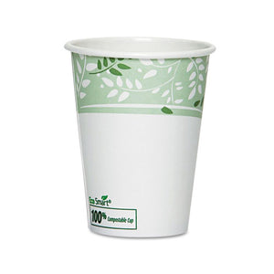 ESDXE2342PLAPK - Ecosmart Hot Cups, Paper W-pla Lining, Viridian, 12oz, 50-pack