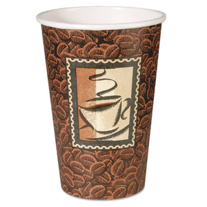 ESDXE2346DJ - Polycoated Paper Cup, Hot, 16 Oz., Java Design, Brown, 50-bag