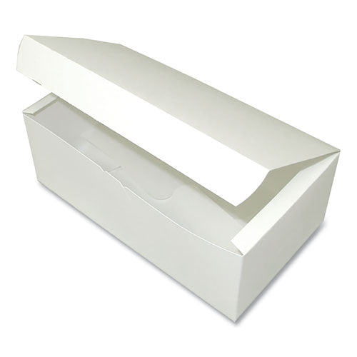 Tuck-top One-piece Paperboard Take-out Box, 7 X 4.25 X 2.75, White, 300-carton