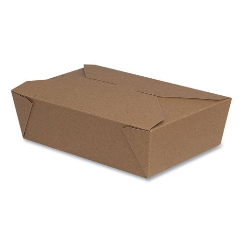 Reclosable One-piece Natural-paperboard Take-out Box, 8.5 X 6.25 X 2.5, Brown, 20-pack, 4 Packs-carton