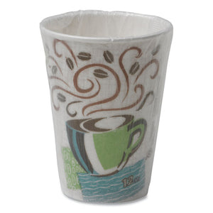Perfectouch Paper Hot Cups, 12 Oz, Coffee Haze Design, Individually Wrapped, 1,000-carton