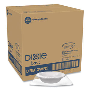 Everyday Disposable Dinnerware, Wrapped In Packs Of 5, Bowl, 12 Oz, White, 5-pack, 100 Packs-carton