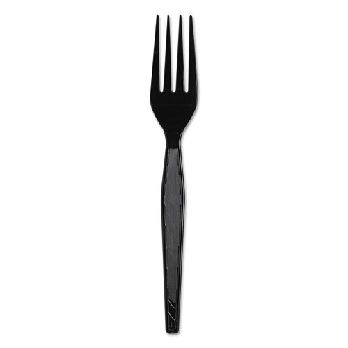 ESDXEFH517 - Plastic Cutlery, Heavyweight Forks, Black, 1000-carton